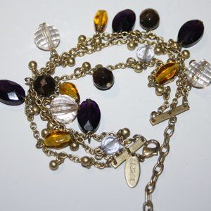 Beautiful gold chain bracelet with bead charms 7.5-9" George